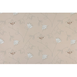 Toile cirée sur support molleton Odessa beige 140 cm au mètre JOY@HOME