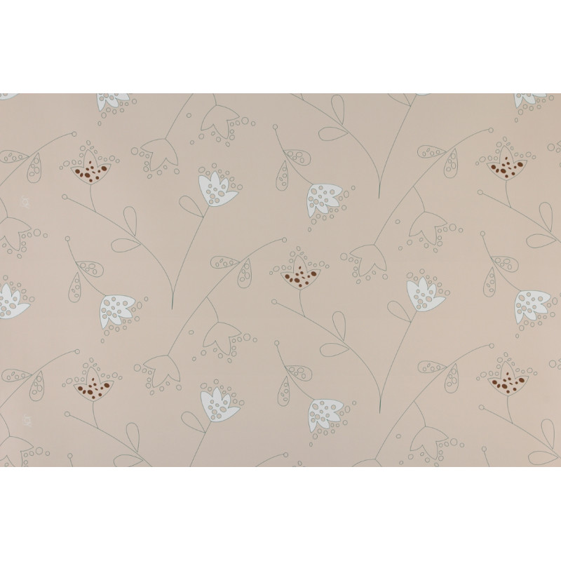 Toile cirée sur support molleton Odessa beige 140 cm au mètre JOY@HOME