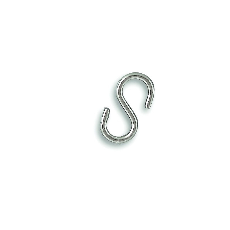 Crochet S ouvert en acier inoxydable 9,5 x 4 mm 4 pièces CHAPUIS