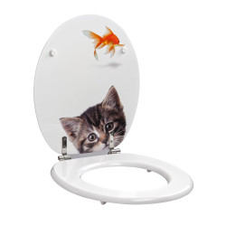 Abattant WC Poisson Chat décor MDF – Style & Confort Abattant WC Poisson Chat décor MDF – Style & Confort