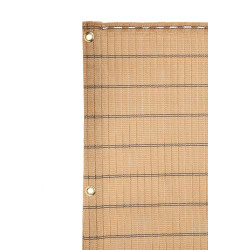 Brise vue déco PE tissé 85% avec boutonnière et oeillet beige 1,5 x 5 m HAVANA