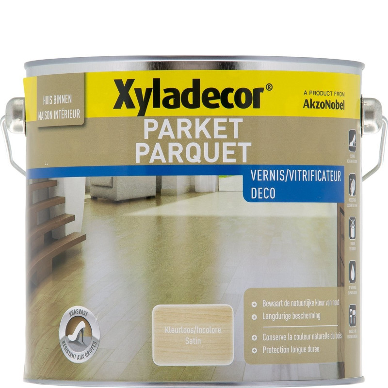 Vernis vitrificateur Parquet blanc incolore 2,5 L XYLADECOR