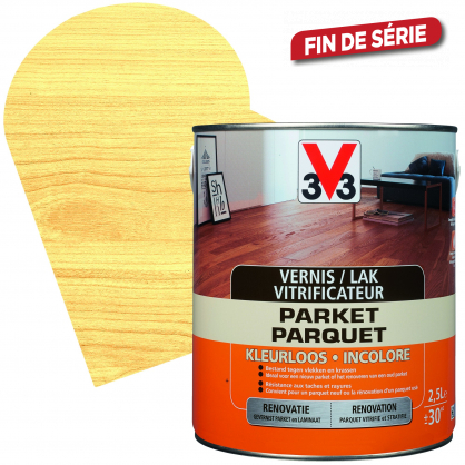 Vernis vitrificateur Parquet incolore brillant 2,5 L V33