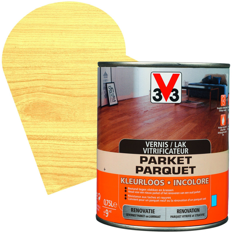 Vernis vitrificateur Parquet incolore satiné 0,75 L V33