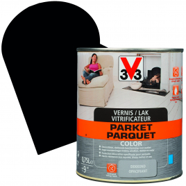 Vernis vitrificateur Parquet Color noir satiné 0,75 L V33