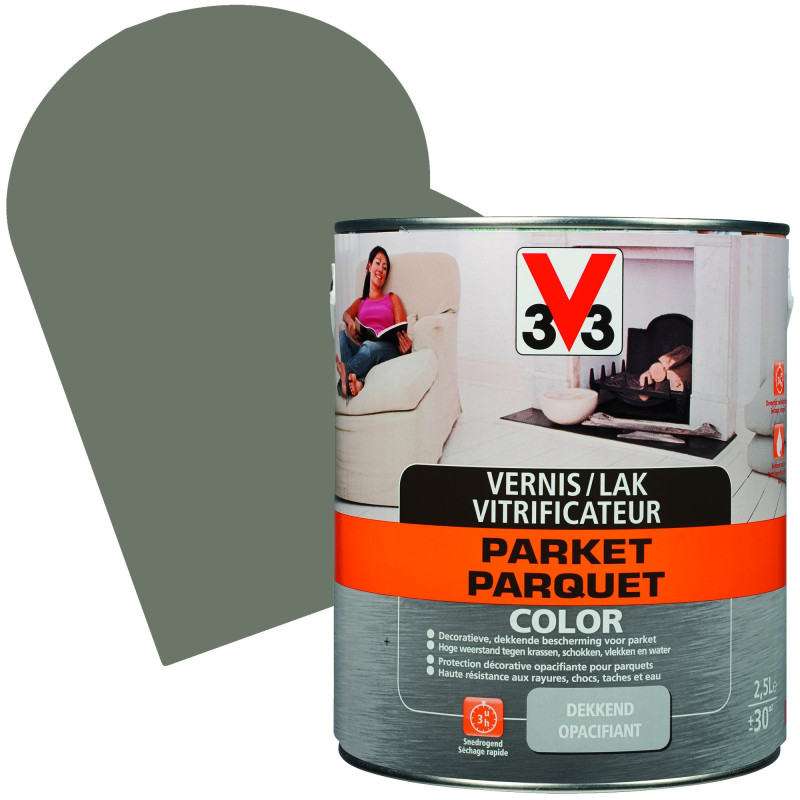 Vernis vitrificateur Parquet Color poivre satiné 2,5 L V33