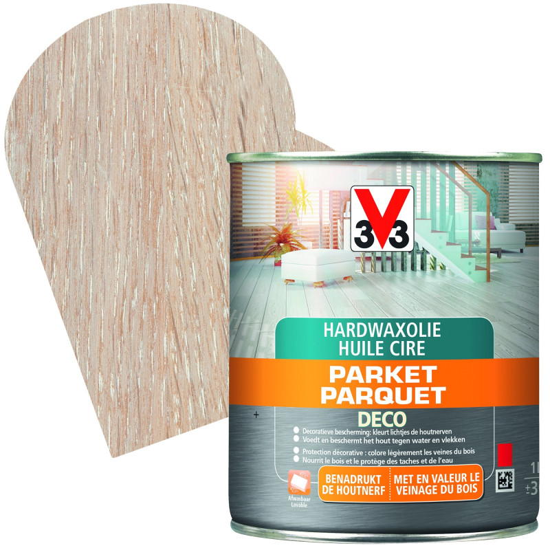 Huile cire Parquet Deco blanc mat 2,5 L V33