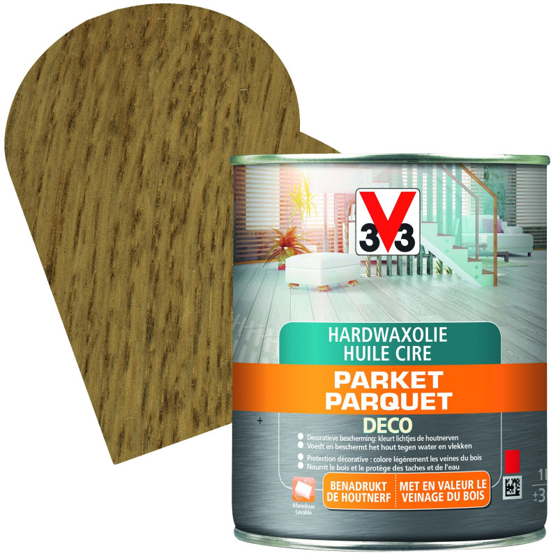 Huile cire Parquet Deco chêne moyen mat 1 L V33