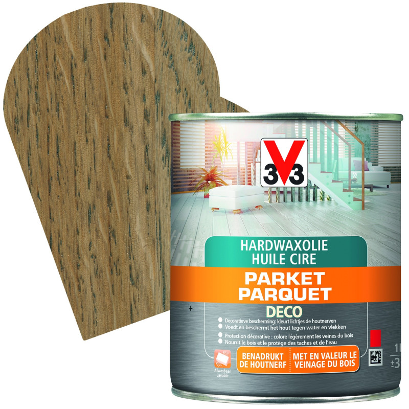 Huile cire Parquet Deco chêne fumé mat 1 L V33