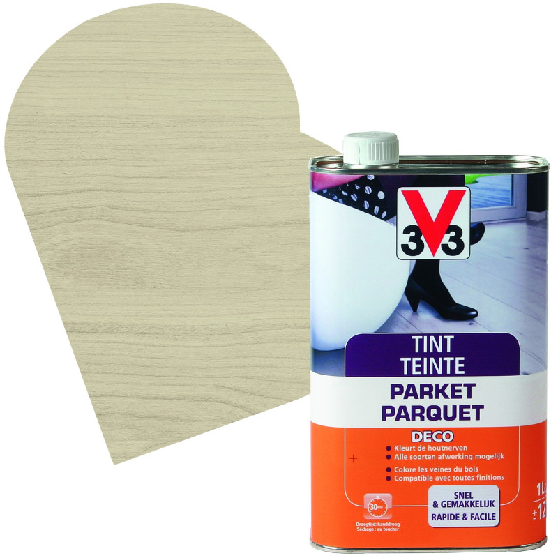 Teinte Parquet Deco blanc mat 1 L V33