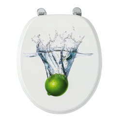 Abattant de toilette Fresh Lemon décor en mdf ALLIBERT