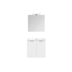 Meuble de salle de bain avec vasque et miroir Euro Pack blanc brillant 60 cm ALLIBERT Meuble de salle de bain avec vasque et miroir Euro Pack blanc brillant 60 cm ALLIBERT
