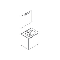 Meuble de salle de bain avec vasque et miroir Euro Pack blanc brillant 60 cm ALLIBERT Meuble de salle de bain avec vasque et miroir Euro Pack blanc brillant 60 cm ALLIBERT