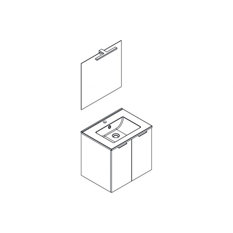 Meuble de salle de bain avec vasque et miroir Euro Pack blanc brillant 60 cm ALLIBERT Meuble de salle de bain avec vasque et miroir Euro Pack blanc brillant 60 cm ALLIBERT