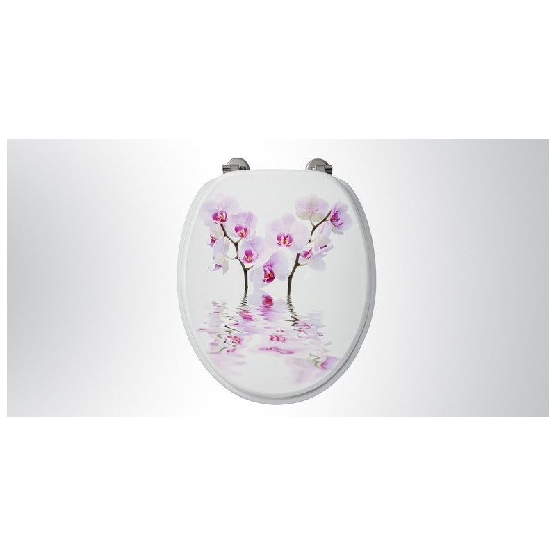 Abattant WC Orchidées décor MDF – Ambiance Florale Abattant WC Orchidées décor MDF – Ambiance Florale