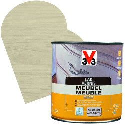 Vernis Meuble Blanc Satiné V33 0,5L – Déco Facile | V33