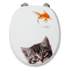 Abattant WC Poisson Chat décor MDF – Style & Confort