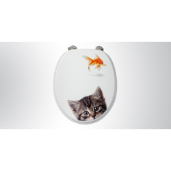 Abattant WC Poisson Chat décor MDF – Style & Confort Abattant WC Poisson Chat décor MDF – Style & Confort