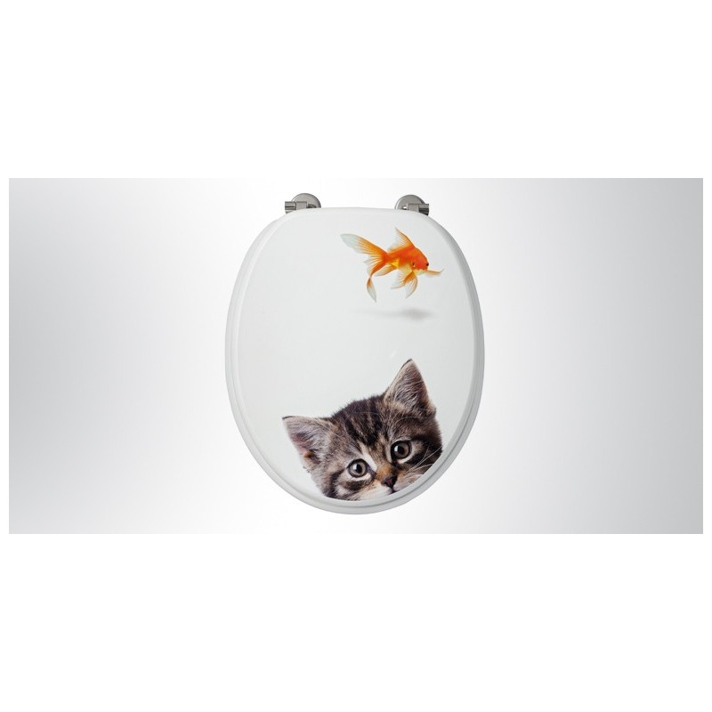 Abattant WC Poisson Chat décor MDF – Style & Confort Abattant WC Poisson Chat décor MDF – Style & Confort