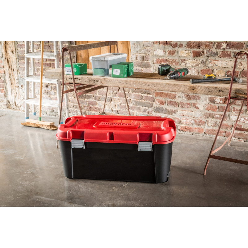 Box de rangement Totem noir et rouge 80 L