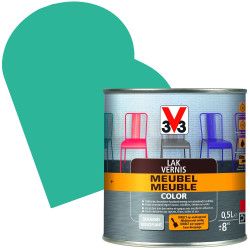 Vernis Meuble Bleu Aqua Satiné 0,5L V33 – Rénovez vos meubles | V33