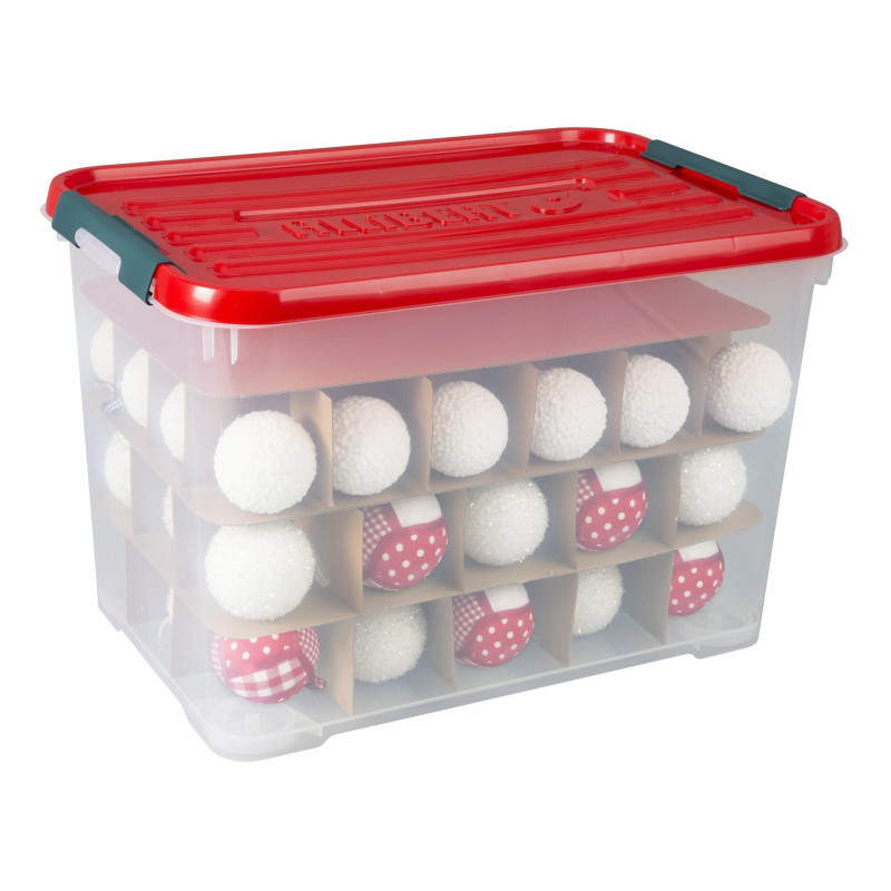 Box de rangement de Noël avec couvercle clips 65 L