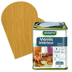 Vernis Intérieur Chêne Clair Satiné 0,25L – Protection Bois | INVENTIV