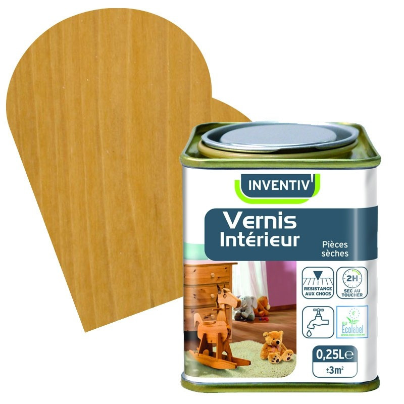 Vernis Intérieur chêne clair satiné 0,25 L INVENTIV