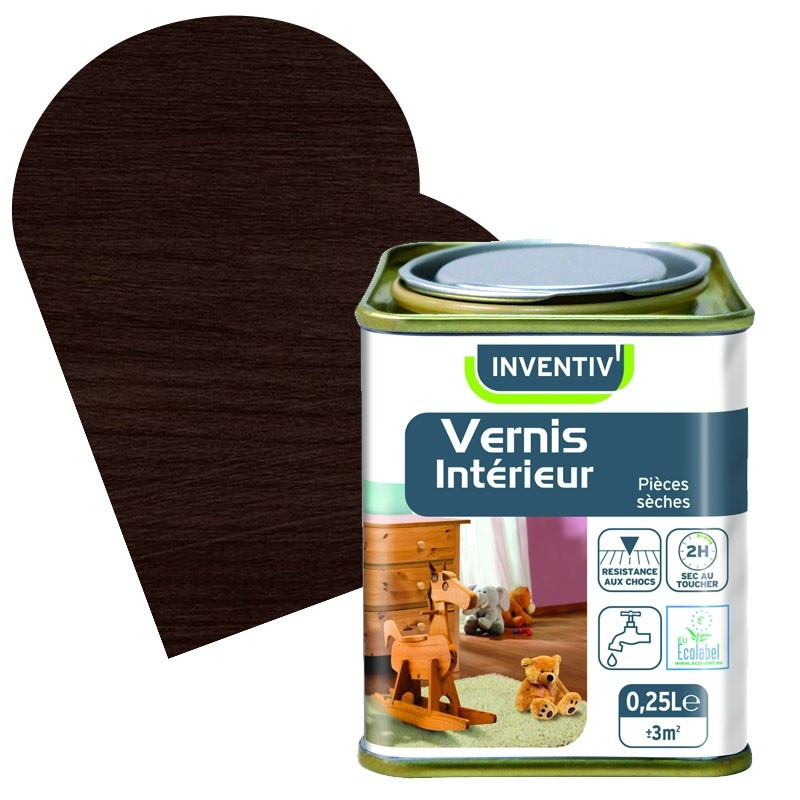 Vernis Intérieur chêne foncé satiné 0,25 L INVENTIV