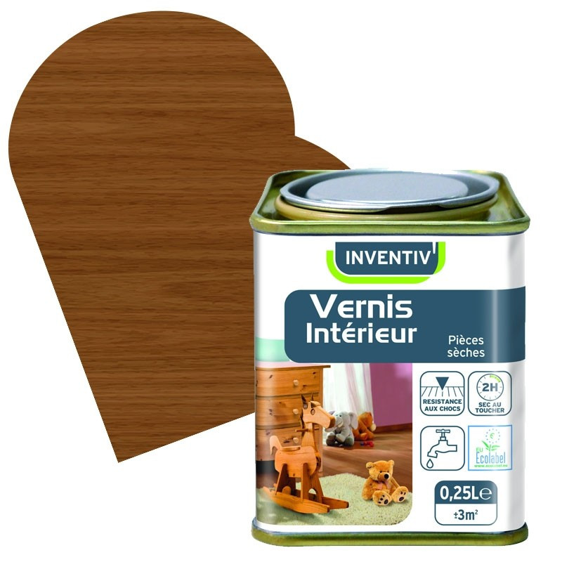 Vernis Intérieur teck satiné 0,25 L INVENTIV