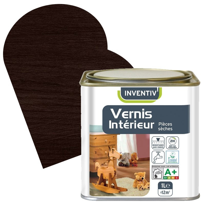 Vernis Intérieur chêne foncé satiné 1 L INVENTIV