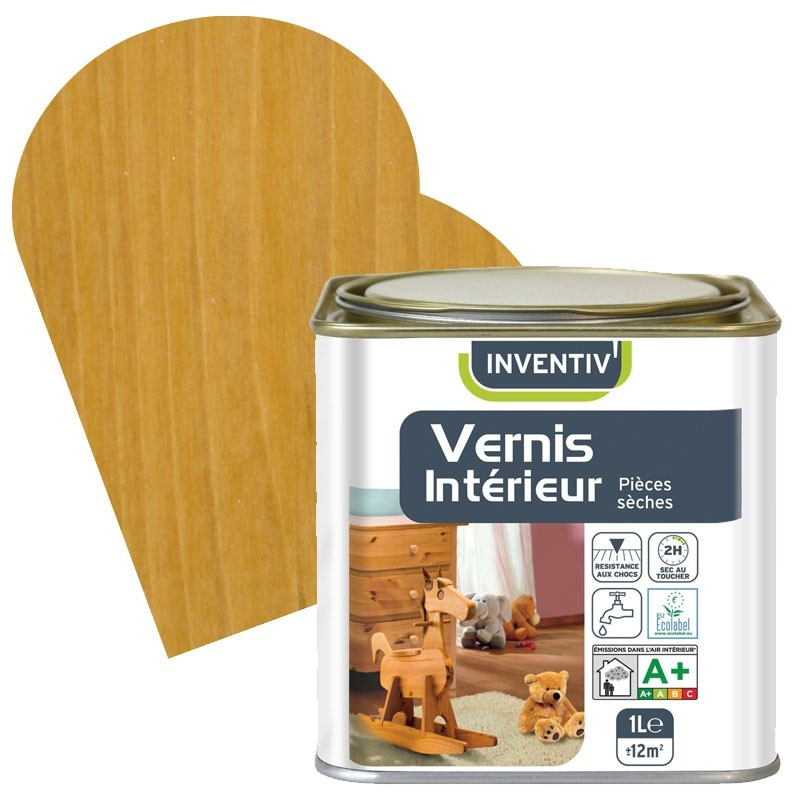 Vernis Intérieur chêne clair satiné 1 L INVENTIV