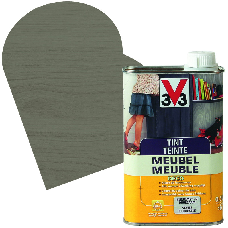 Teinte Meuble Deco gris fumé mat 0,5 L V33