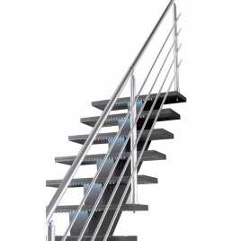 Rampe droite aluminium pour escalier Gomera et Kalea SOGEM