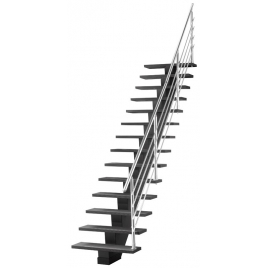 Escalier Gomera droit avec marches strips alu SOGEM