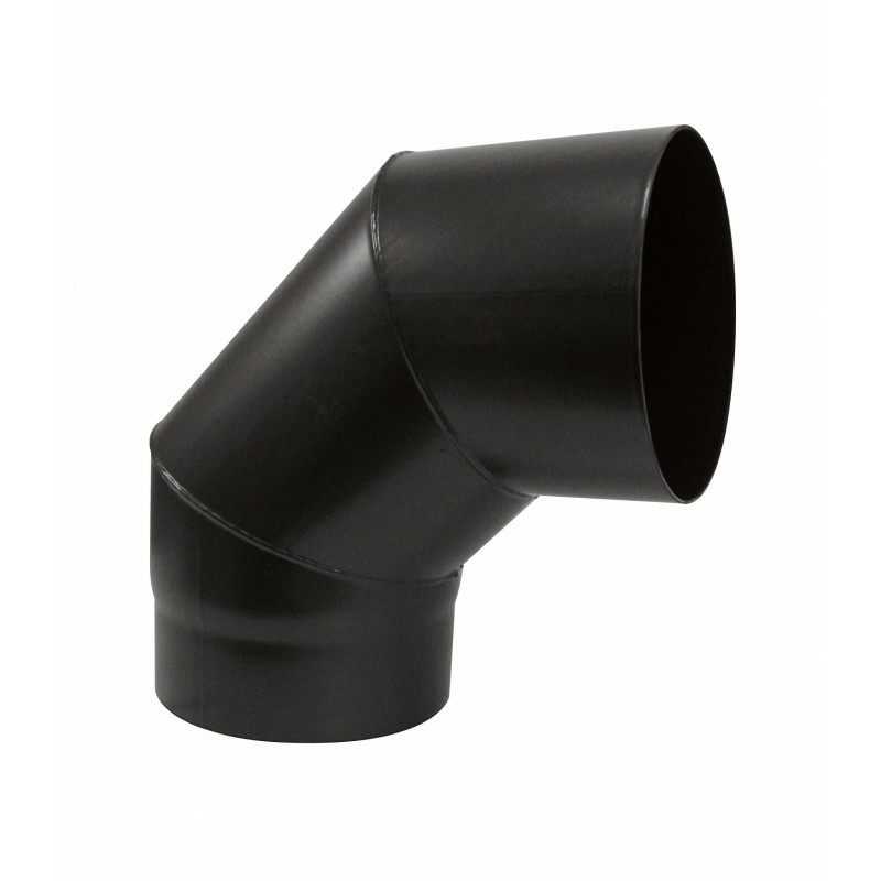 Coude 90° émaillé noir Ø 125 mm EUROTIP