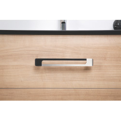 Ensemble de salle de bain avec vasque et miroir Lenca cerisier miel et noir 90 cm ONDÉE Ensemble de salle de bain avec vasque et miroir Lenca cerisier miel et noir 90 cm ONDÉE