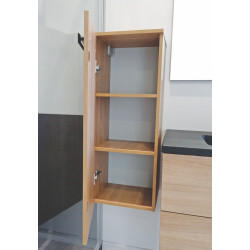 Colonne de salle de bain Lenca cerisier miel et noir 35 cm ONDÉE