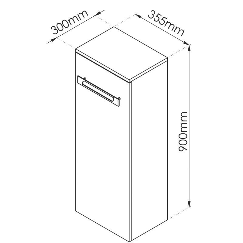 Colonne de salle de bain Lenca cerisier miel et noir 35 cm ONDÉE