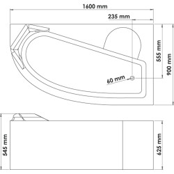 Tablier de baignoire Fany gauche 160 cm ONDÉE