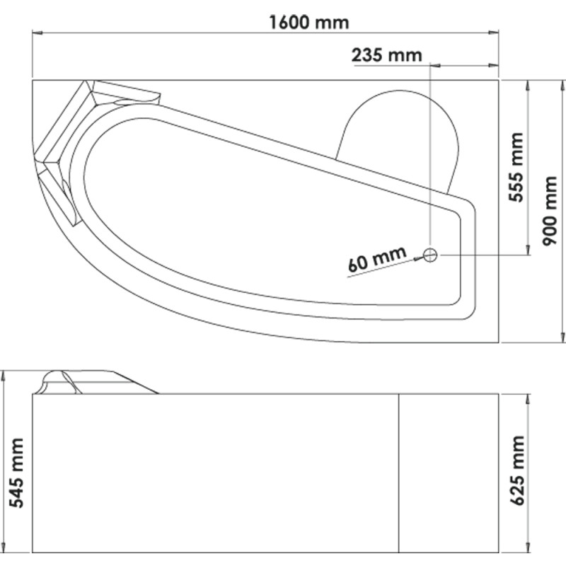 Tablier de baignoire Fany gauche 160 cm ONDÉE