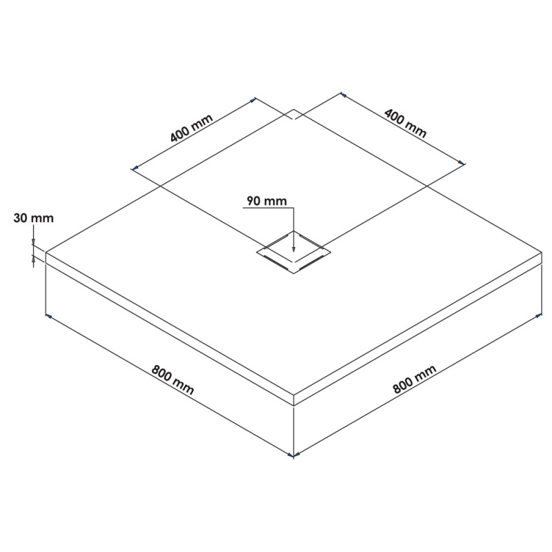 Receveur de douche Naturo bois carré 80 x 80 cm ONDÉE Receveur de douche Naturo bois carré 80 x 80 cm ONDÉE