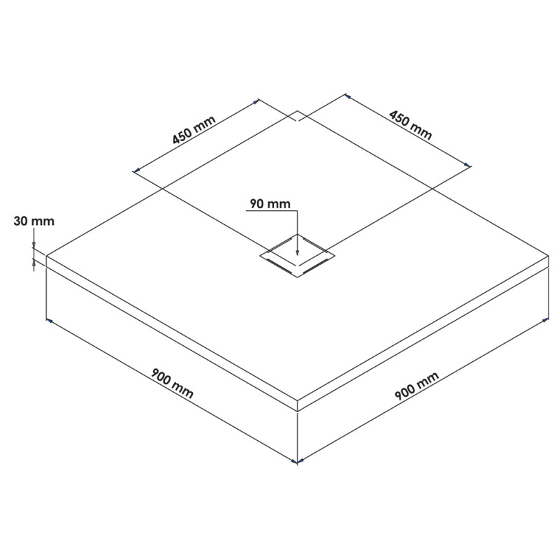 Receveur de douche Naturo bois carré 90 x 90 cm ONDÉE Receveur de douche Naturo bois carré 90 x 90 cm ONDÉE