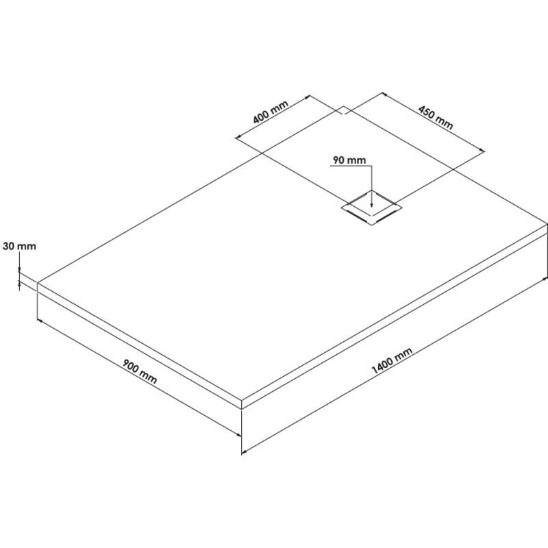 Receveur de douche Naturo bois rectangle 90 x 140 cm ONDÉE