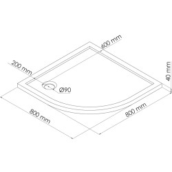 Receveur de douche Bull blanc 1/4 de rond 80 cm ONDÉE