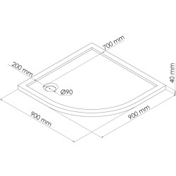 Receveur de douche Bull blanc 1/4 de rond 90 cm ONDÉE Receveur de douche Bull blanc 1/4 de rond 90 cm ONDÉE