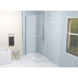 Receveur de douche Meri blanc rectangle 80 x 100 cm ONDÉE Receveur de douche Meri blanc rectangle 80 x 100 cm ONDÉE