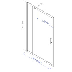 Porte de douche pivotante chrome Ekla 90 x 185 cm ONDÉE Porte de douche pivotante chrome Ekla 90 x 185 cm ONDÉE