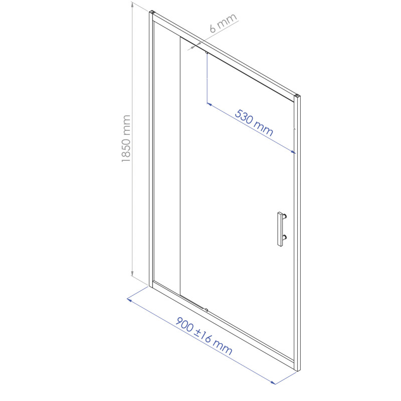 Porte de douche pivotante chrome Ekla 90 x 185 cm ONDÉE Porte de douche pivotante chrome Ekla 90 x 185 cm ONDÉE