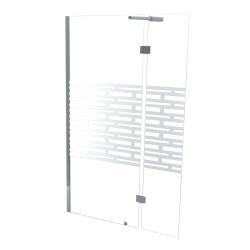 Paroi de douche sérigraphiée avec volet Cariba 90 + 40 x 210 cm ONDÉE Paroi de douche sérigraphiée avec volet Cariba 90 + 40 x 210 cm ONDÉE